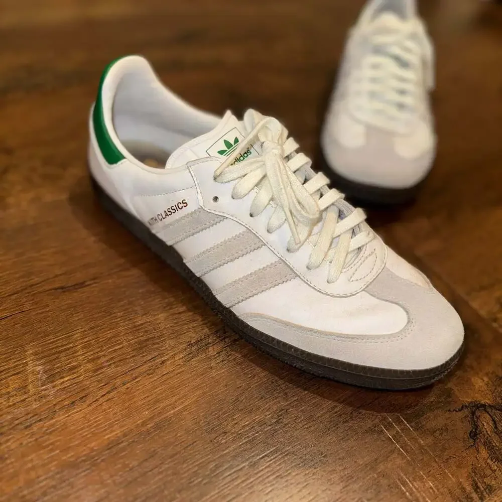 KITH x Adidas Samba OG Classics White Green Sneakers (FX5398) Size 9.5